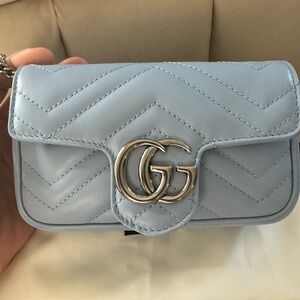 GUCCI Calfskin Matelasse Super Mini GG Marmont